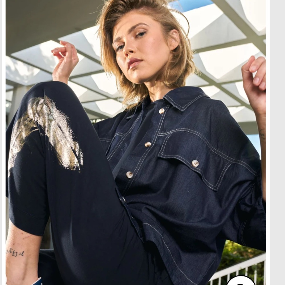 ALEMBIKA DALLAS CROPPED SHIRT JACKET, DENIM